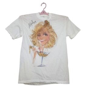 Vintage Graphic XL T-shirt Watercolor Caricature Marilyn Monroe Pop Art 1990's